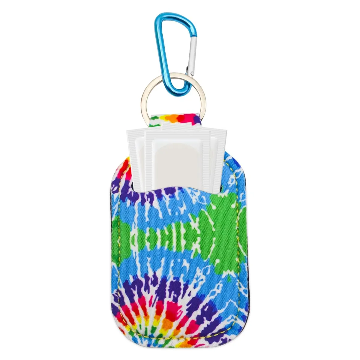 1 Pcs Blue Colored Pattern First Aid Bandage Holder Keychain - Convenient Carry-on Container with First Aid Accessory for Band Aid, Bandage Case Keeper, Aids Holder - First Aid Accessory