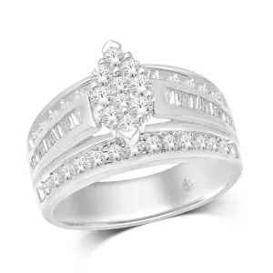 10K White Gold 1/2 Ct.Tw. Diamond Fashion Invisible Ring
