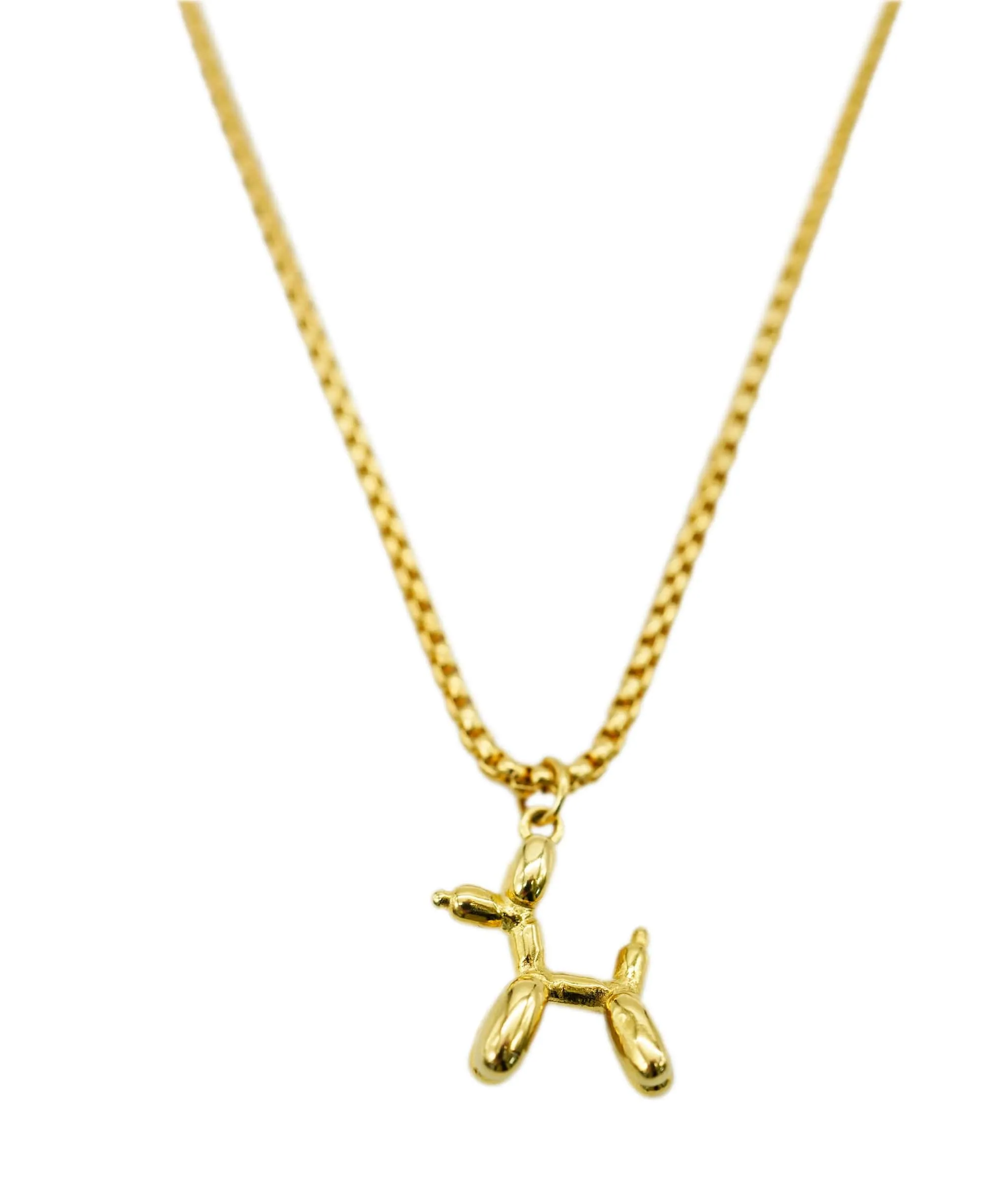 18 Carat Yellow Gold Ballon Dog Chain Necklace