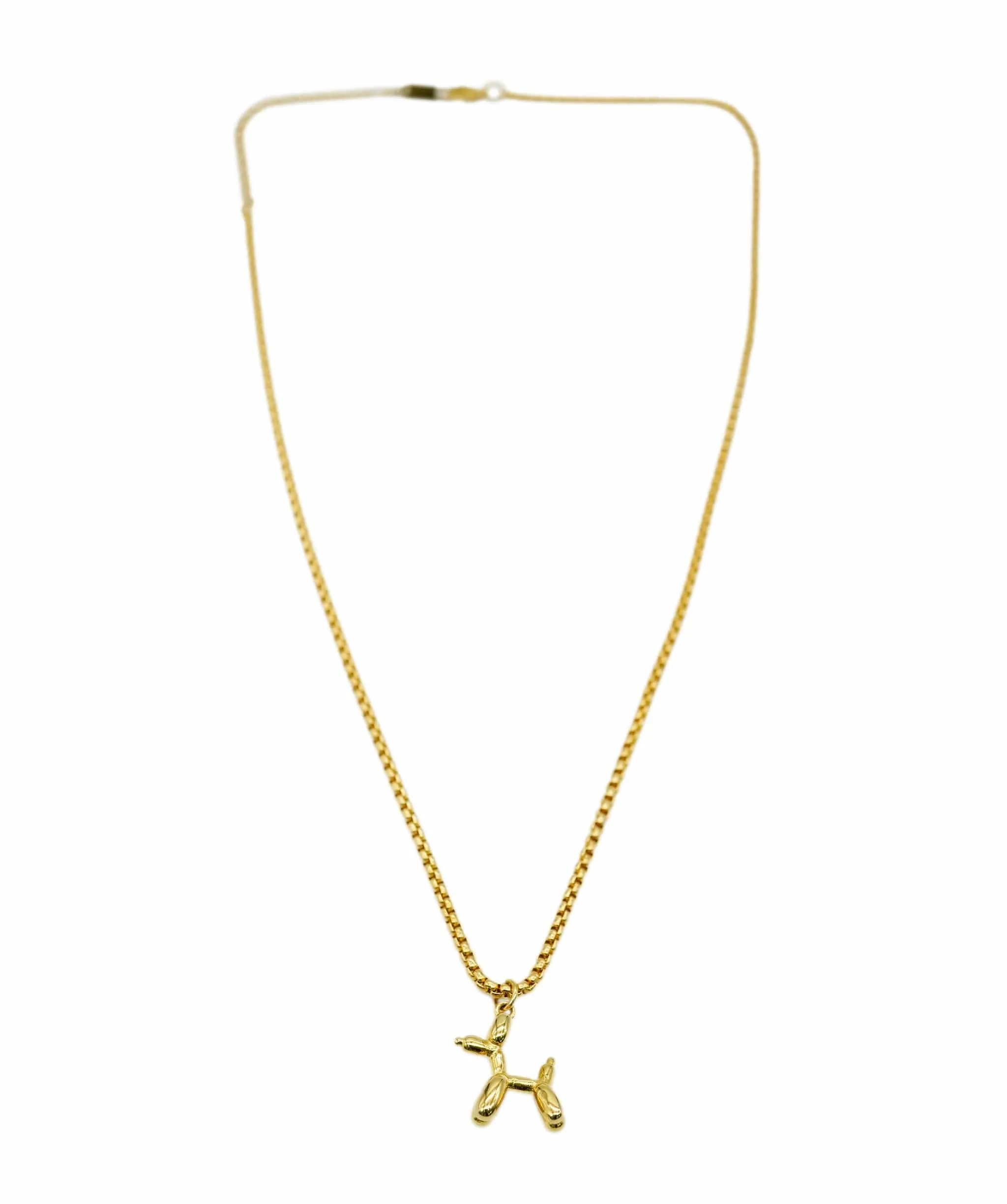 18 Carat Yellow Gold Ballon Dog Chain Necklace
