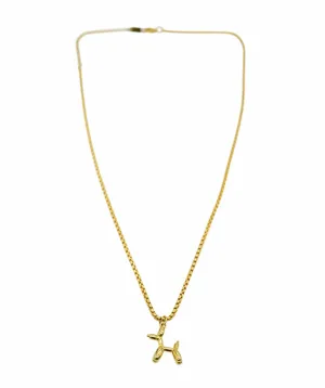18 Carat Yellow Gold Ballon Dog Chain Necklace