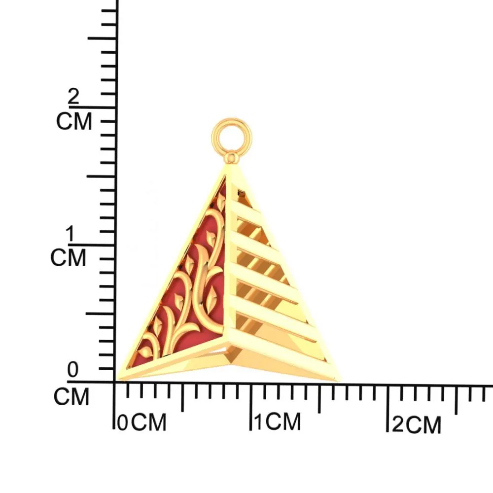 22k Magnificent Reddish-conical Gold Earrings
