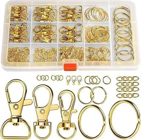 265 piece Key Chain Clips - Gold Tone