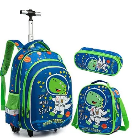 3D Unicorn Design Kids Girls School Trolley Backpack Set