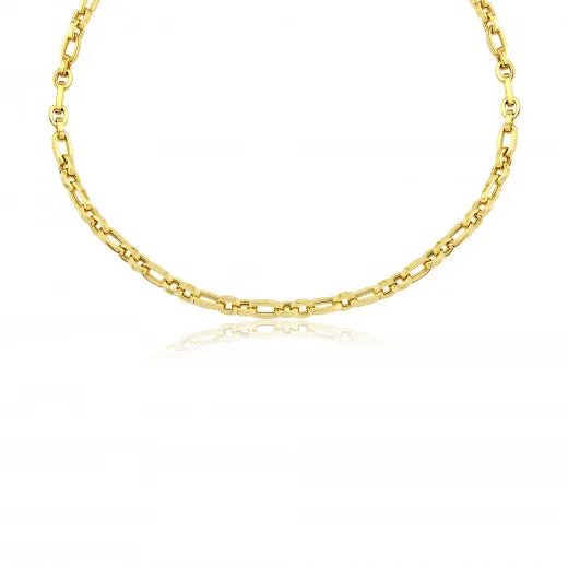 9ct Yellow Gold Small & Large Oval Link Necklace