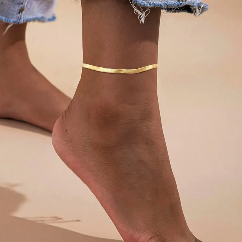 Adjustable Hypoallergenic Snake Chain Anklet