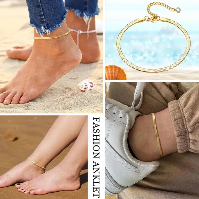 Adjustable Hypoallergenic Snake Chain Anklet