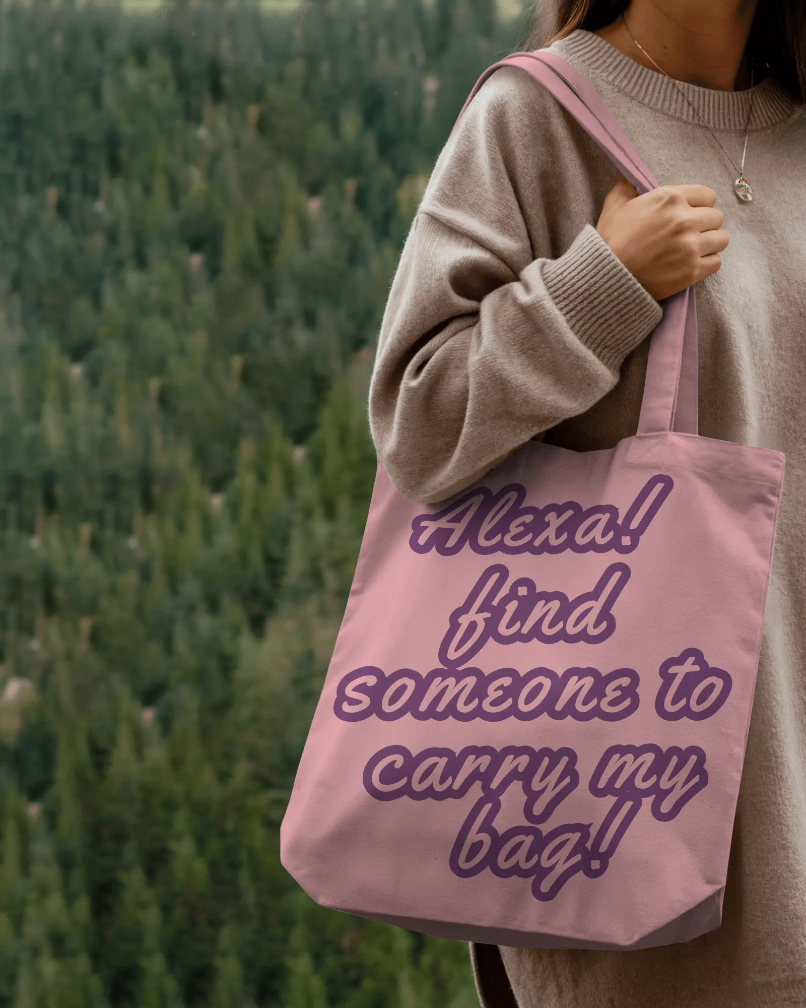 Alexa! Find Someone to Carry My Bag Tote Bag with Zipper Pink