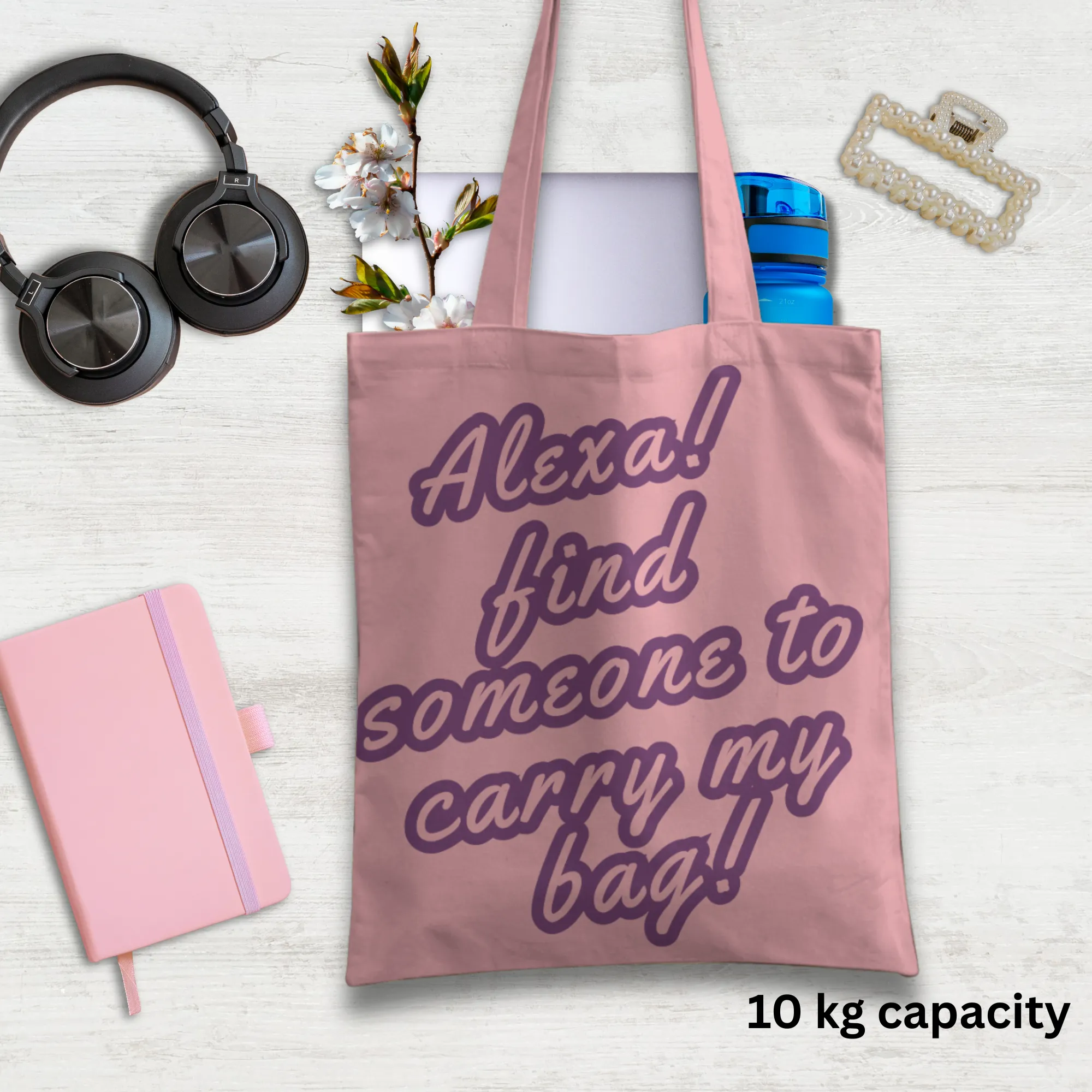 Alexa! Find Someone to Carry My Bag Tote Bag with Zipper Pink