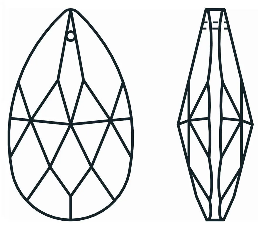 Almond Crystal 3 inches Honey Prism with One Hole on Top