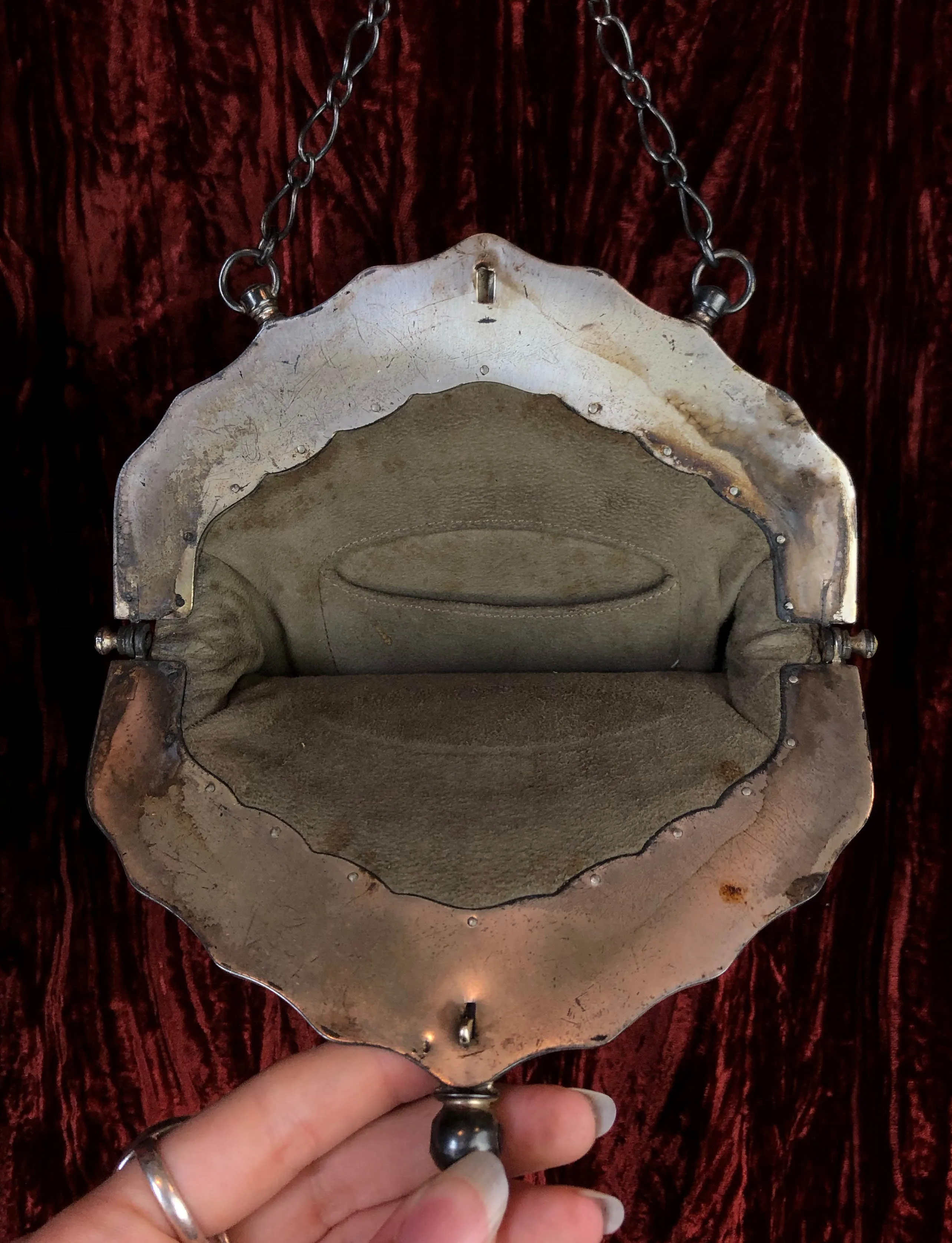 Antique Turn Of The Century Victorian Leather Purse