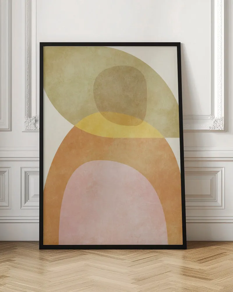 Aqua Shapes3 Kopie - Stretched Canvas, Poster or Fine Art Print