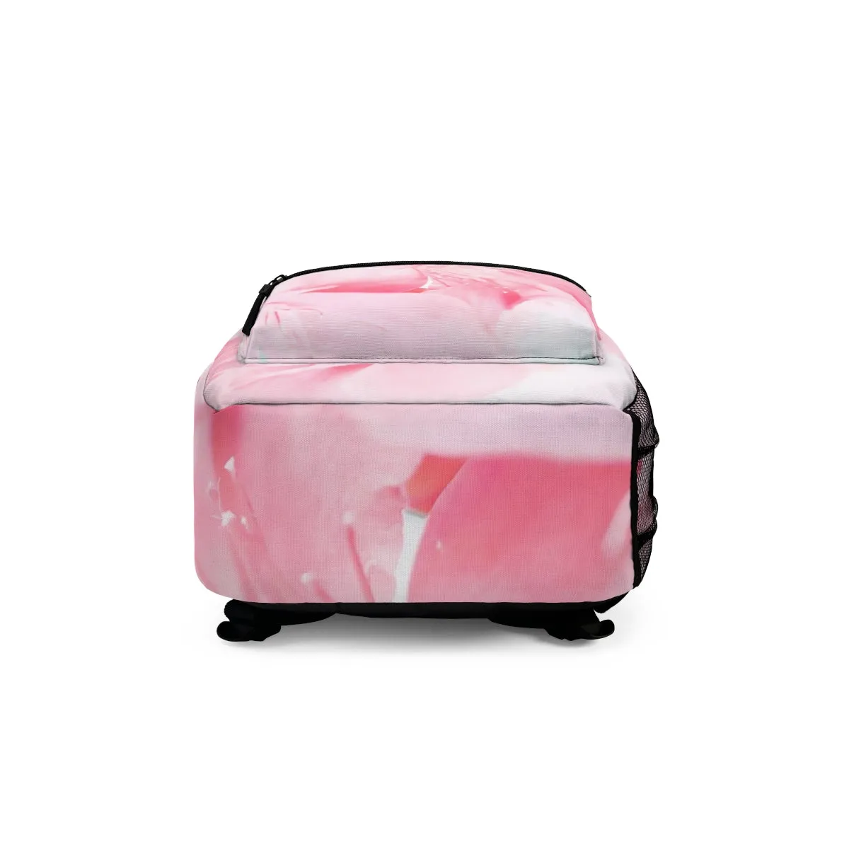 Backpack for School/Work/Travel - Waterproof Fabric, Pink Flower