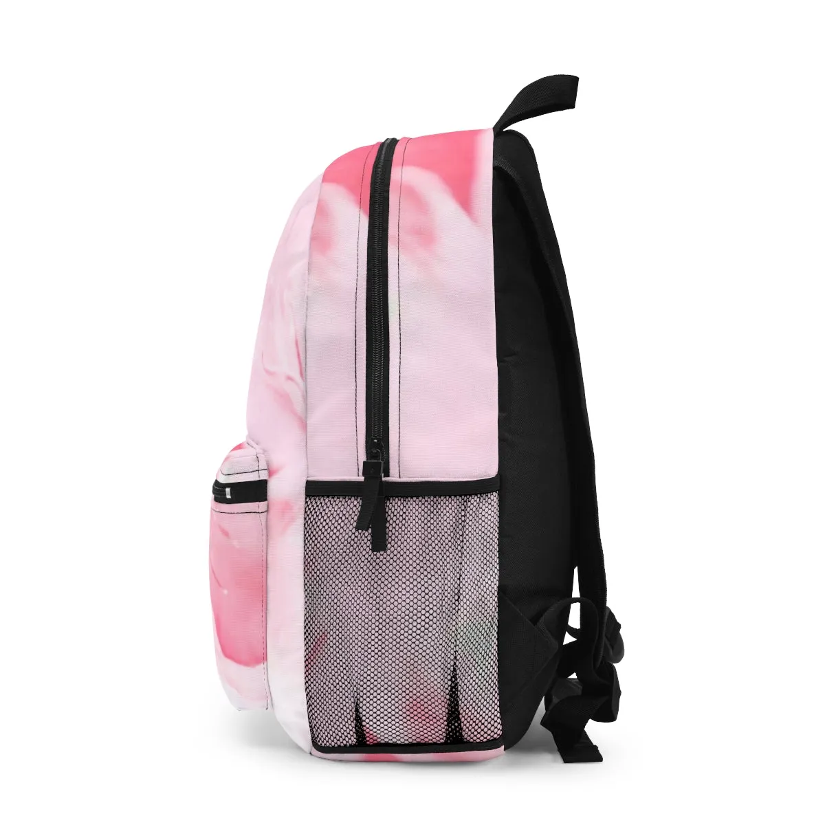 Backpack for School/Work/Travel - Waterproof Fabric, Pink Flower