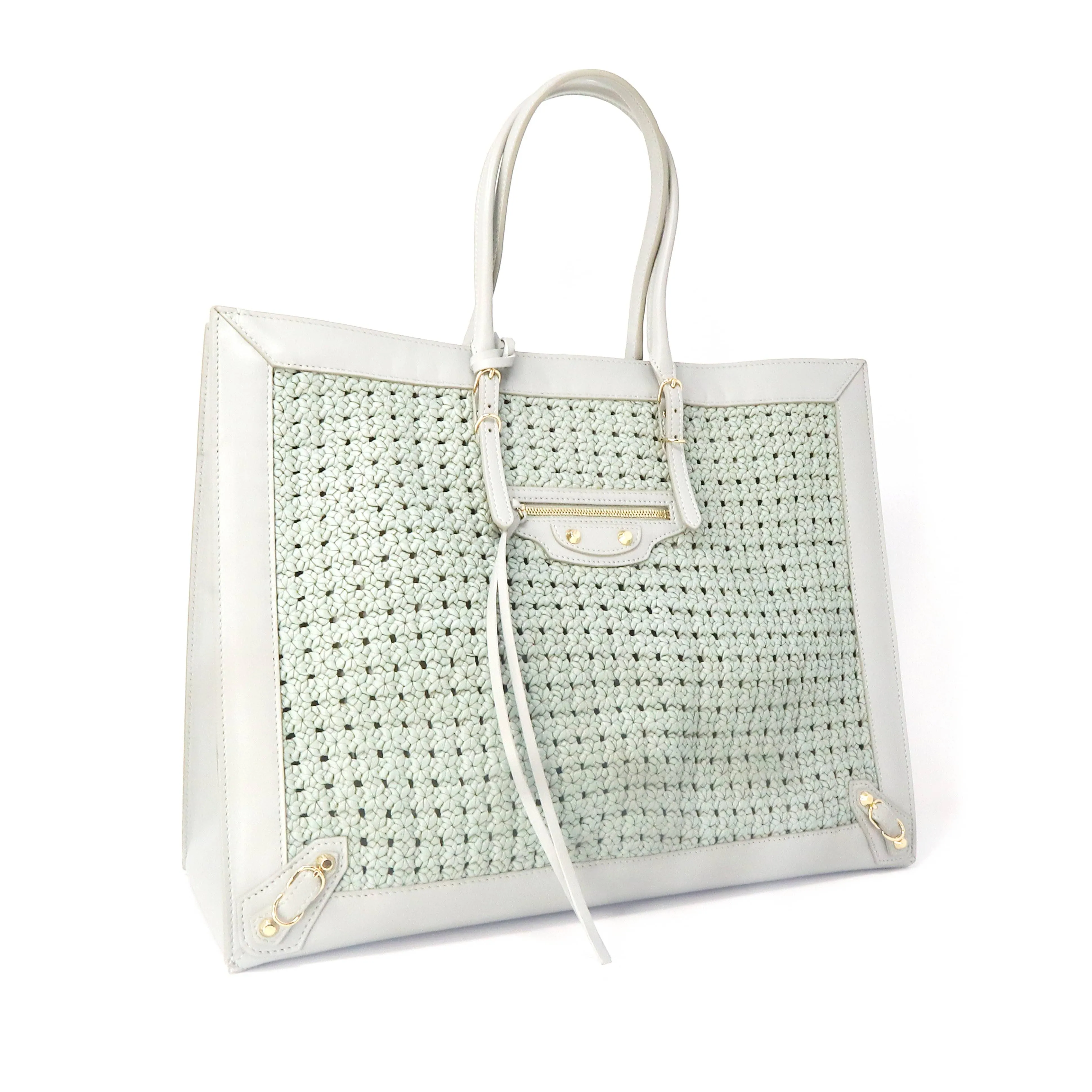 Balenciaga Papier Grey Woven Tote – OL2505