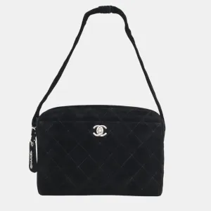 Black Suede Vintage Camera Bag