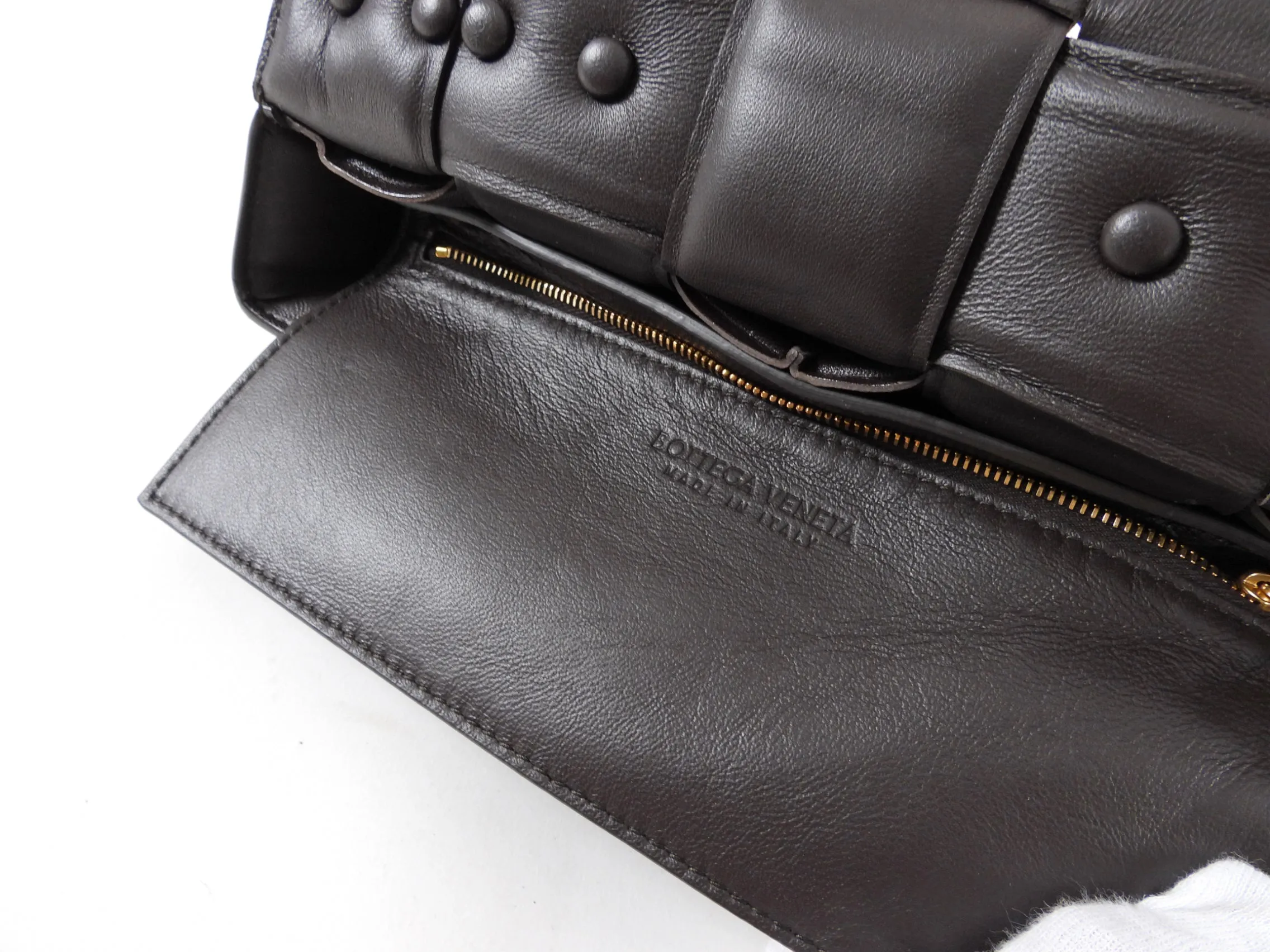 Bottega Veneta Padded Casette Chain Dark Brown Leather Bag