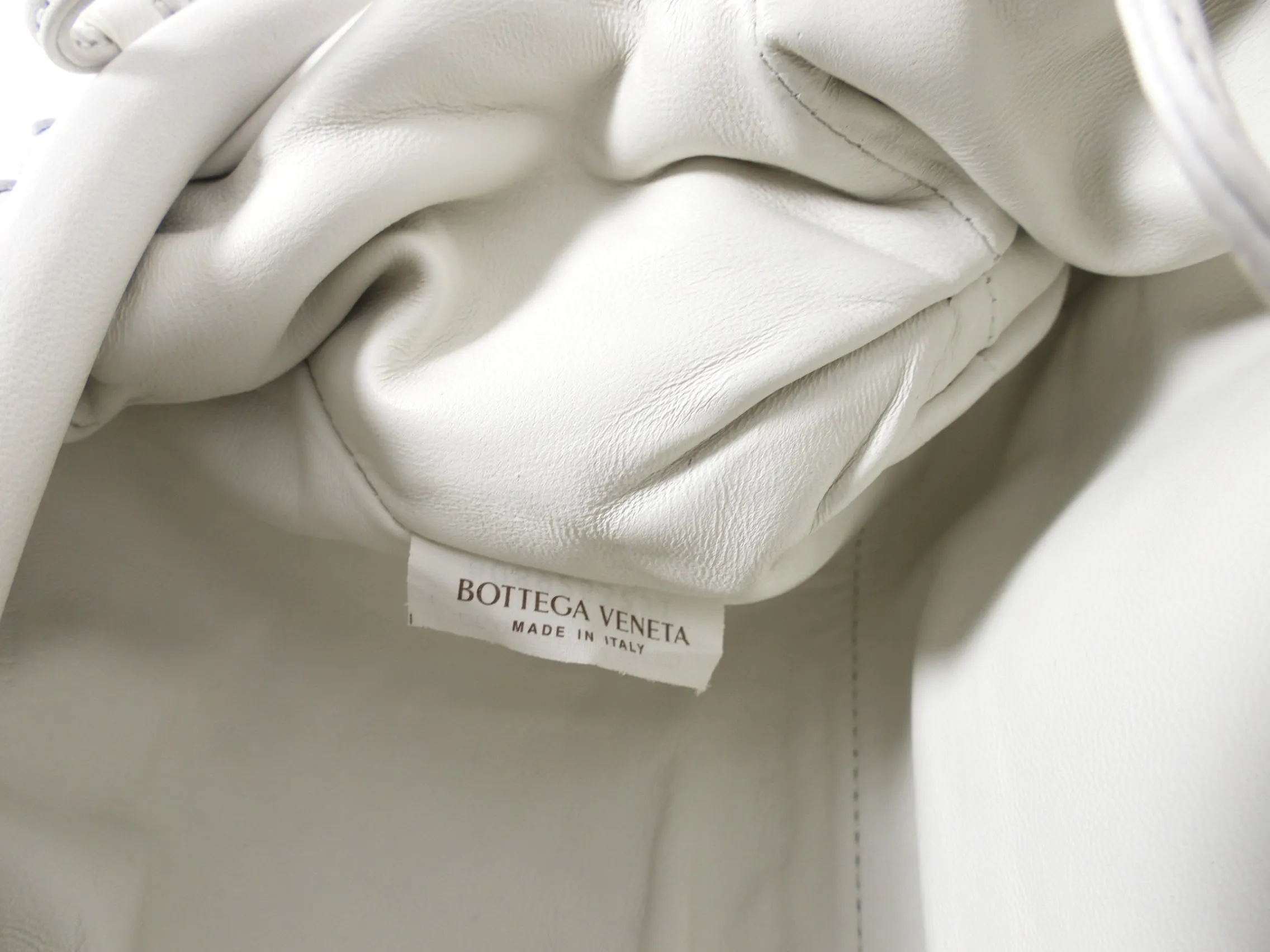Bottega Veneta White Intrecciato Leather Mini The Pouch Bag
