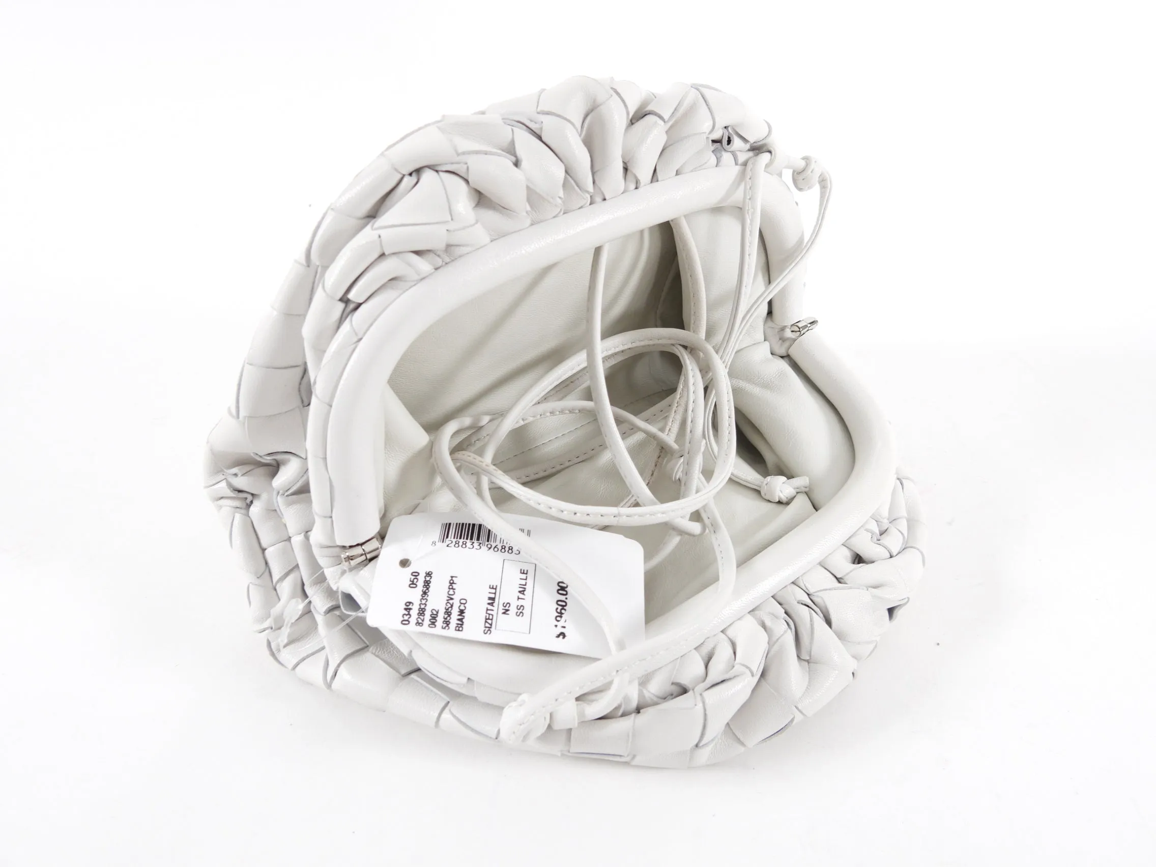 Bottega Veneta White Intrecciato Leather Mini The Pouch Bag
