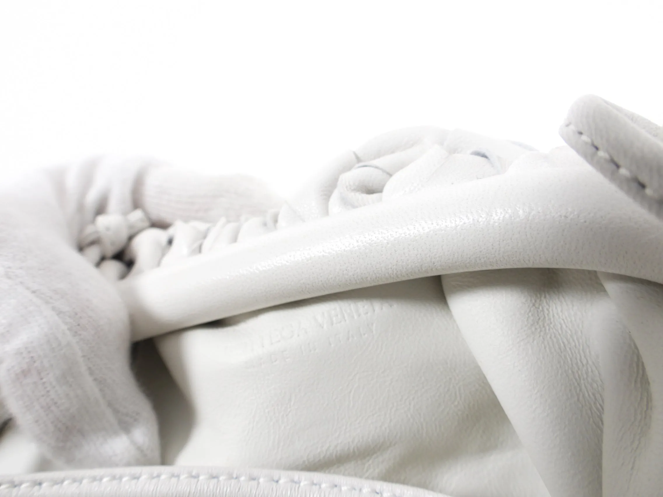 Bottega Veneta White Intrecciato Leather Mini The Pouch Bag