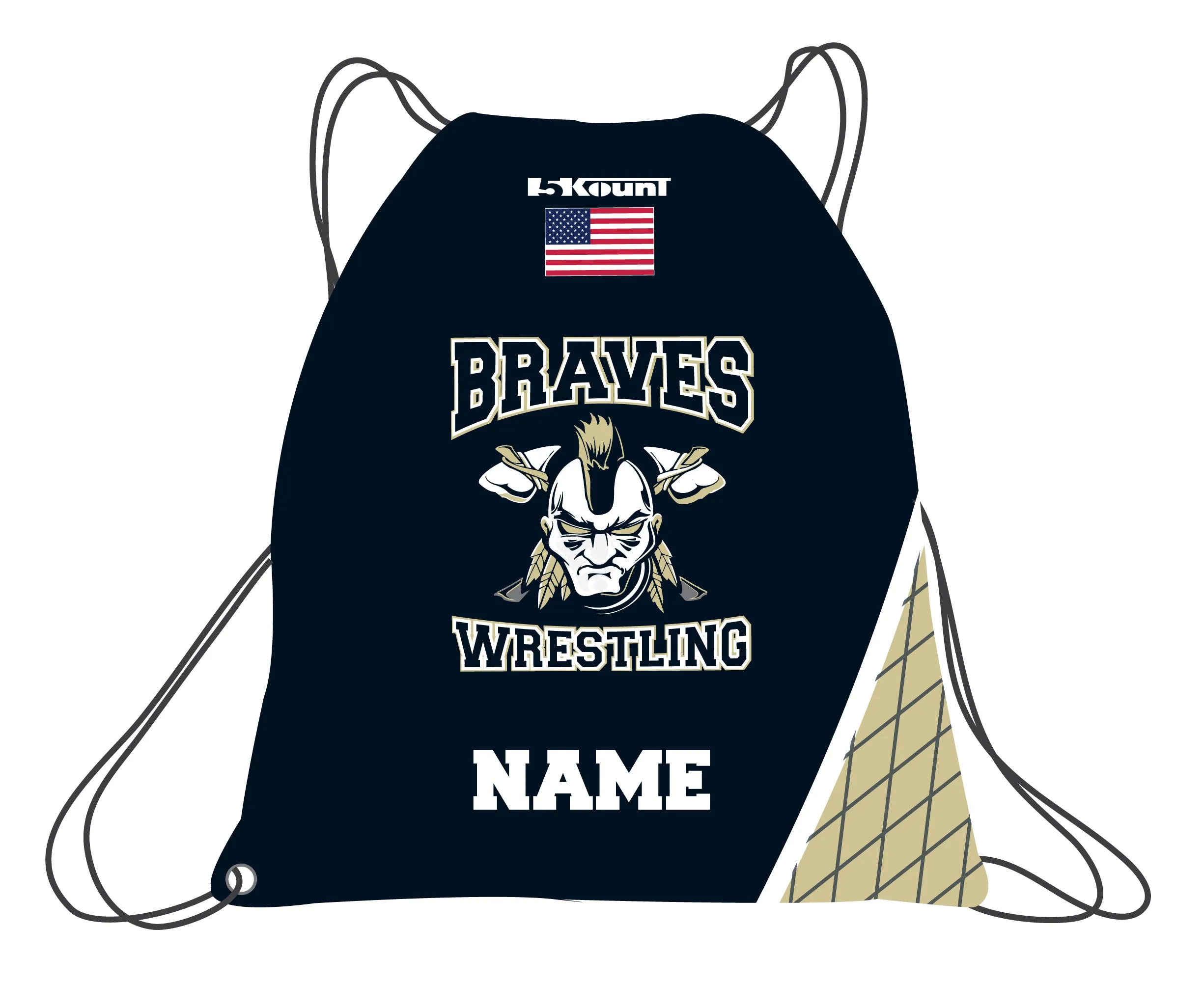 Braves Wrestling Sublimated Drawstring Bag