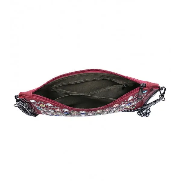 Cabochon Grey Multi Gem Clutch Bag