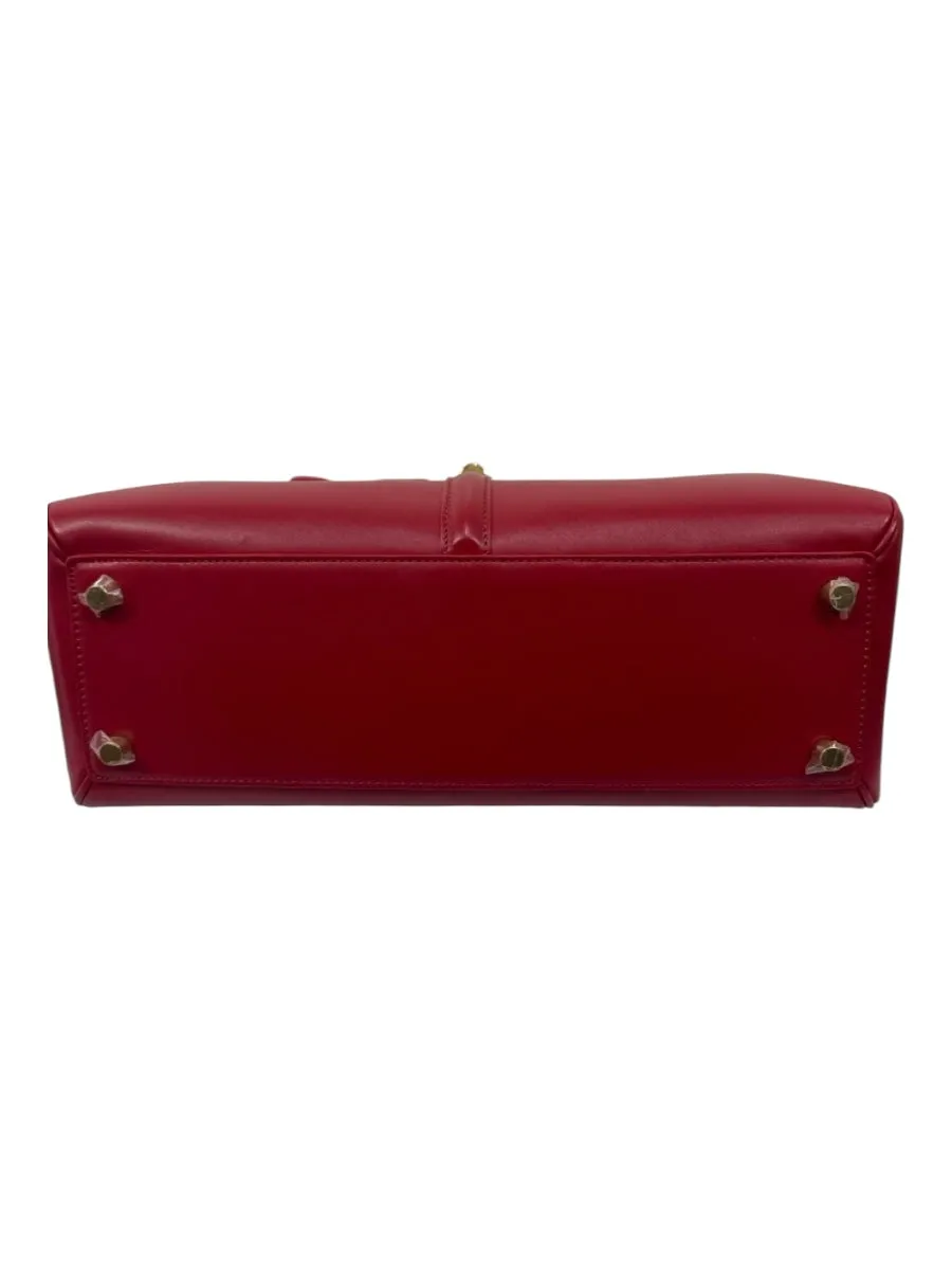 Celine Red Leather Turnlock Gold Hardware Flap Top Handle Bag