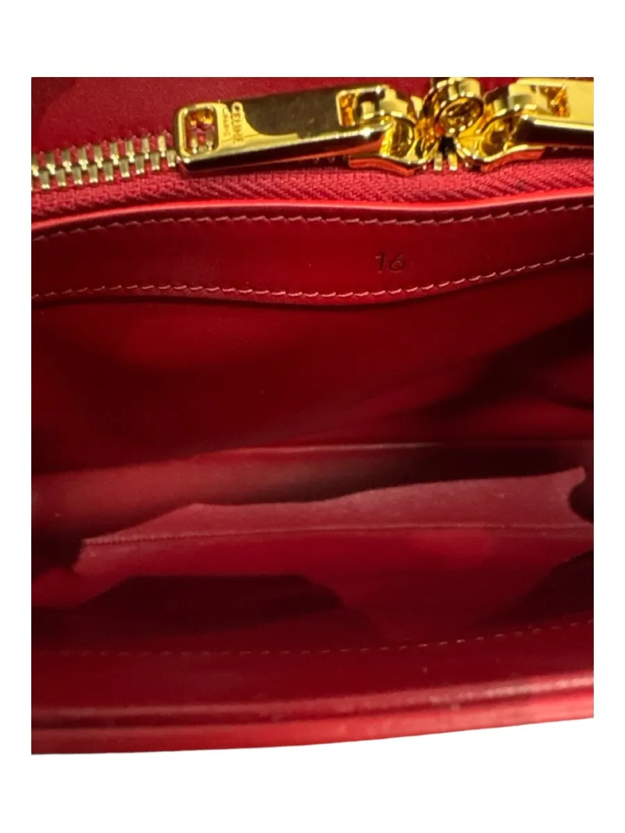 Celine Red Leather Turnlock Gold Hardware Flap Top Handle Bag