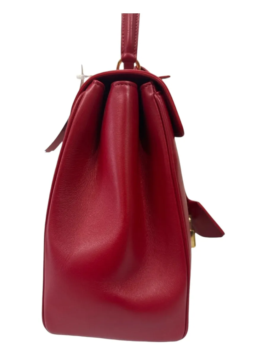 Celine Red Leather Turnlock Gold Hardware Flap Top Handle Bag