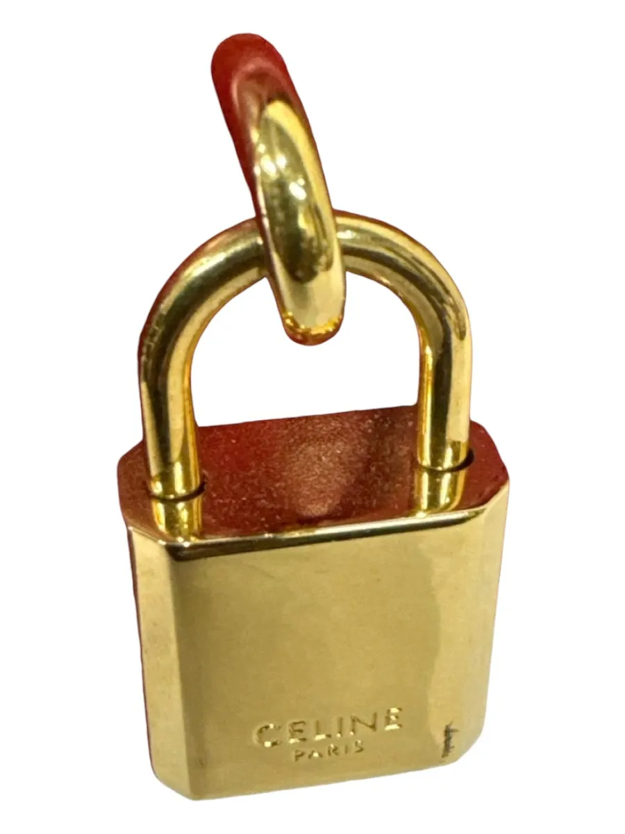 Celine Red Leather Turnlock Gold Hardware Flap Top Handle Bag