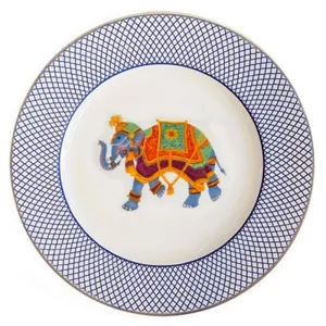 Ceremonial Indian Elephant White 8" Plate