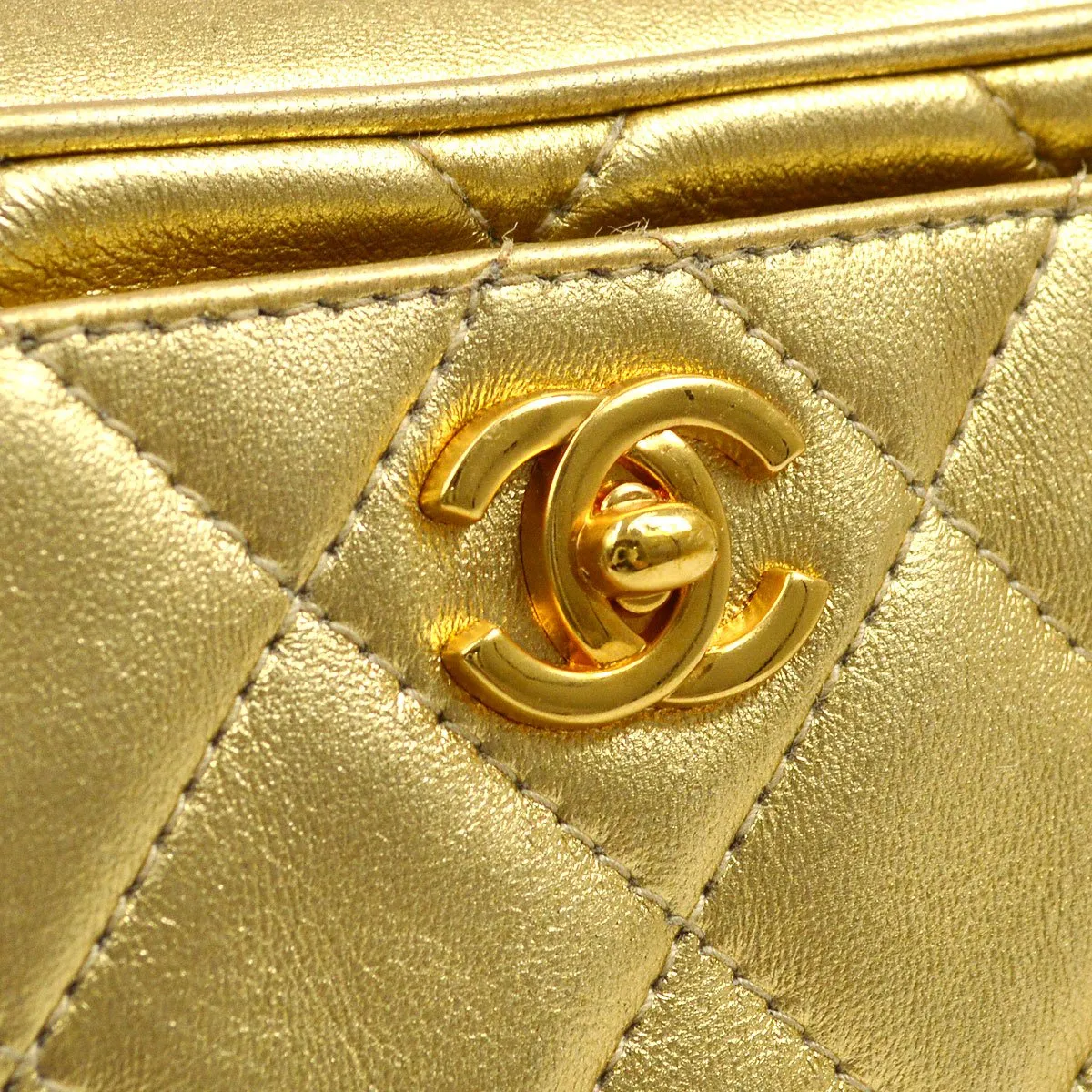 CHANEL 1996-1997 Gold Lambskin Camera Bag Mini 41954