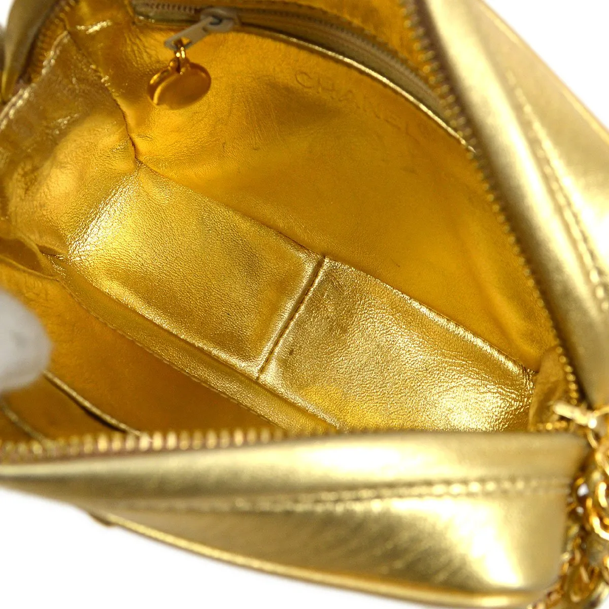 CHANEL 1996-1997 Gold Lambskin Camera Bag Mini 41954