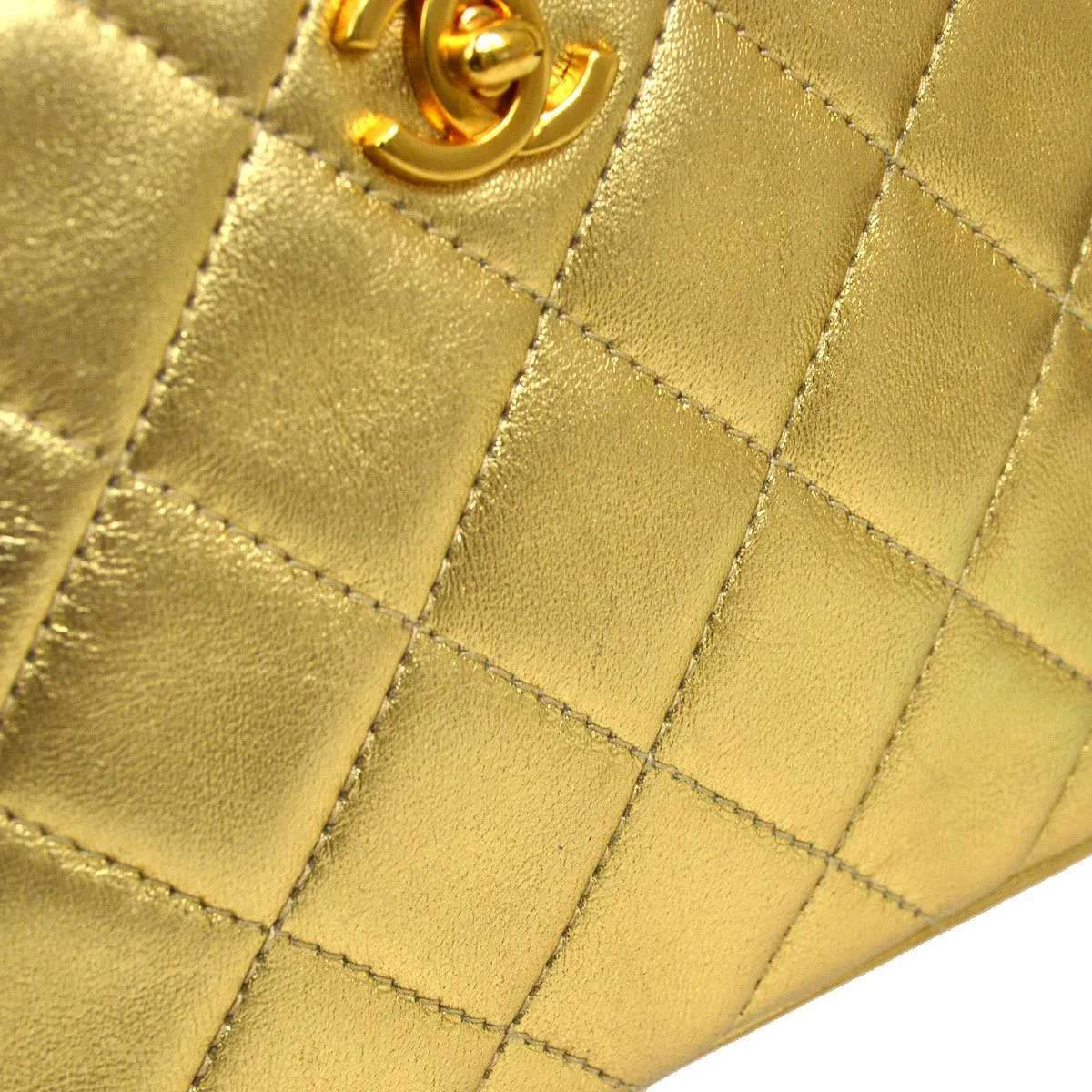 CHANEL 1996-1997 Gold Lambskin Camera Bag Mini 41954