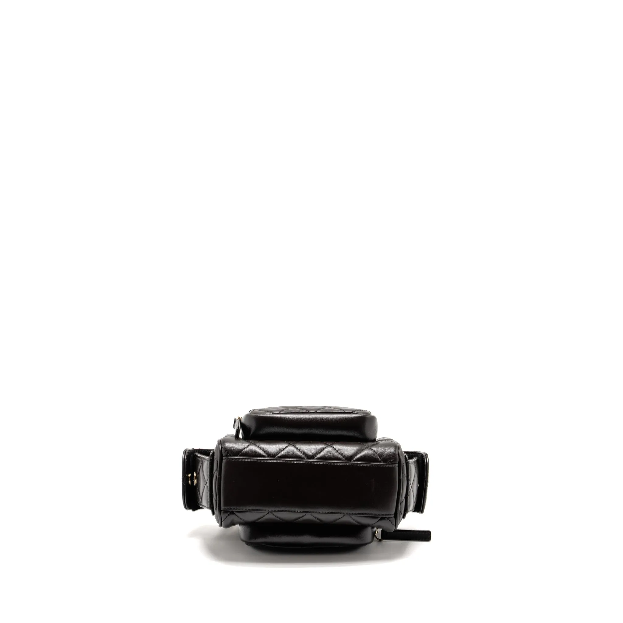 Chanel 24K Small Camera Case Bag Shiny Crumpled Lambskin Dark Brown LGHW