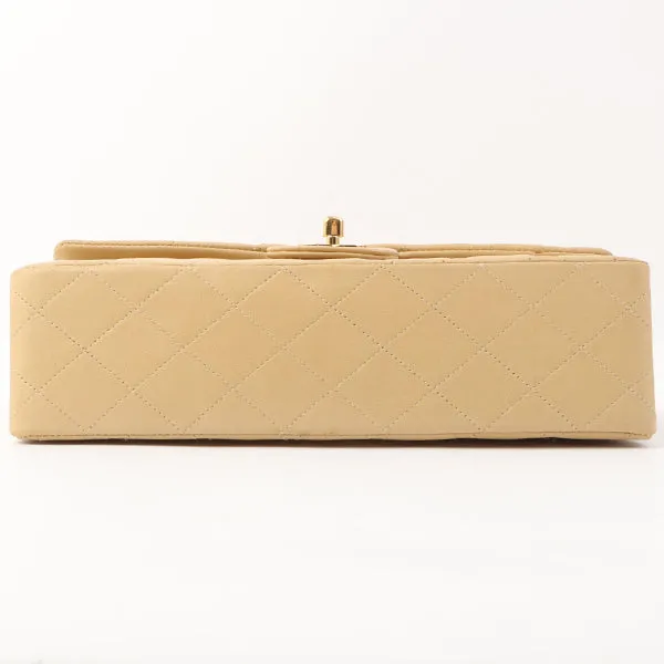 Chanel Around 1992 Made Classic Flap Chain Bag 25Cm Beige