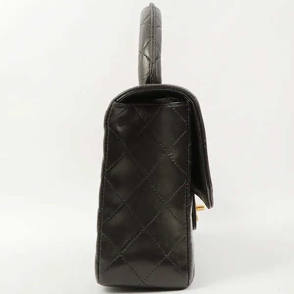 Chanel Around 1992 Made Classic Flap Hand Bag Black