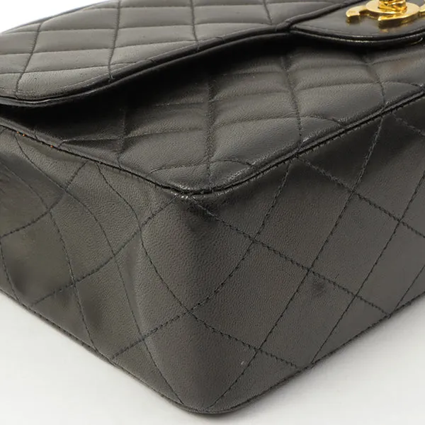 Chanel Around 1992 Made Classic Flap Hand Bag Black