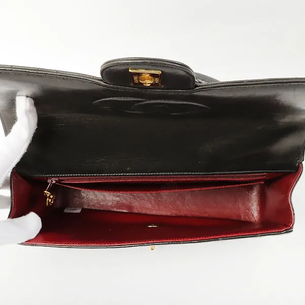 Chanel Around 1992 Made Classic Flap Hand Bag Black