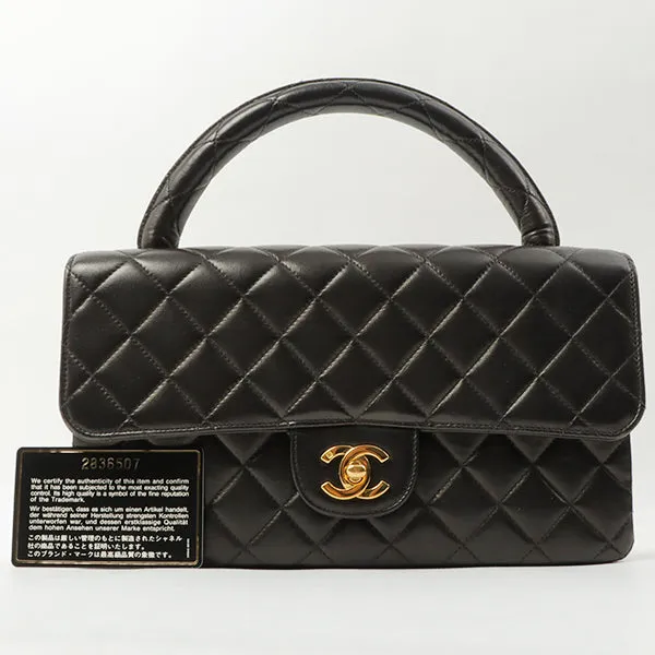 Chanel Around 1992 Made Classic Flap Hand Bag Black