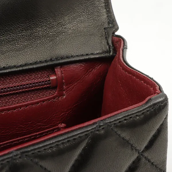Chanel Around 1992 Made Classic Flap Hand Bag Black