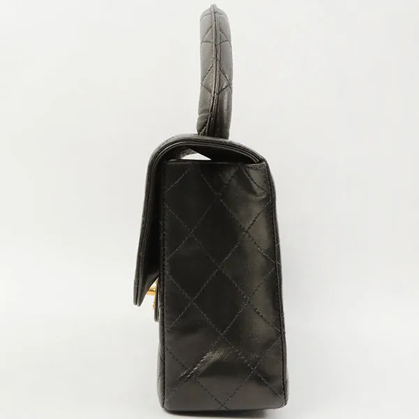 Chanel Around 1992 Made Classic Flap Hand Bag Black