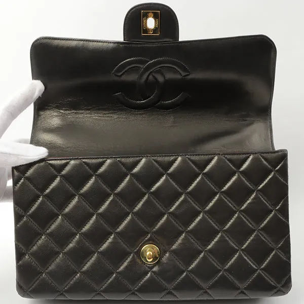 Chanel Around 1992 Made Classic Flap Hand Bag Black