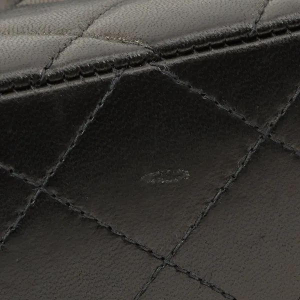 Chanel Around 1992 Made Classic Flap Hand Bag Black