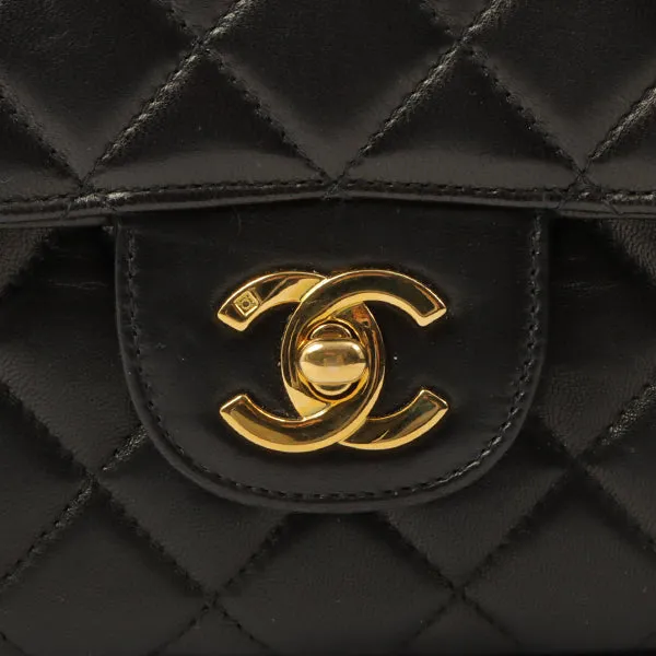 Chanel Around 1992 Made Classic Flap Hand Bag Black