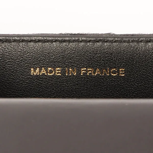 Chanel Around 2000 Made Unborn Calf Turn-Lock Logo Chain Bag Black