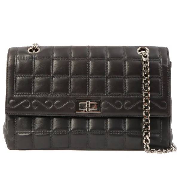 Chanel Around 2001 Made 2.55 Design Stitch Side Cc Mark Chain Bag Black