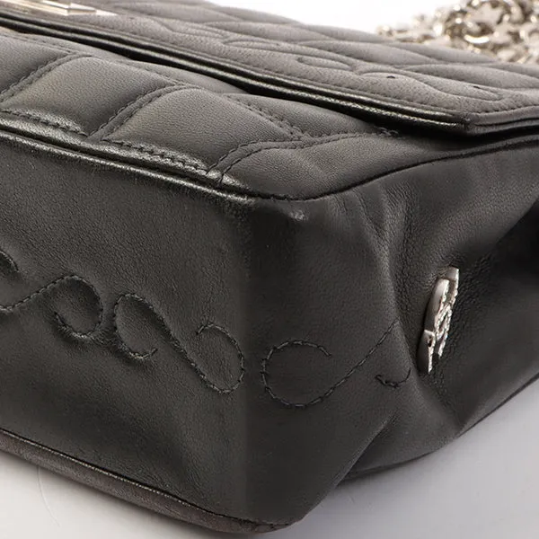 Chanel Around 2001 Made 2.55 Design Stitch Side Cc Mark Chain Bag Black