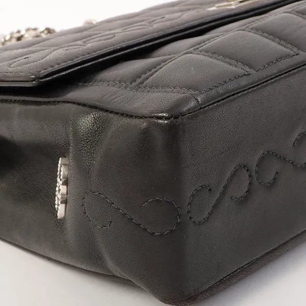 Chanel Around 2001 Made 2.55 Design Stitch Side Cc Mark Chain Bag Black