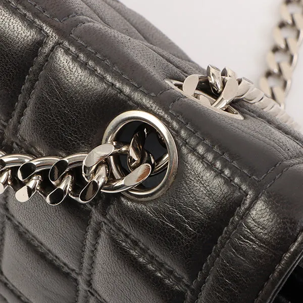 Chanel Around 2001 Made 2.55 Design Stitch Side Cc Mark Chain Bag Black